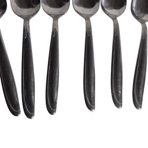 Vintage Oneida Sand Dune Pattern with Grooves Set of 6 Standard Spoons Stainless